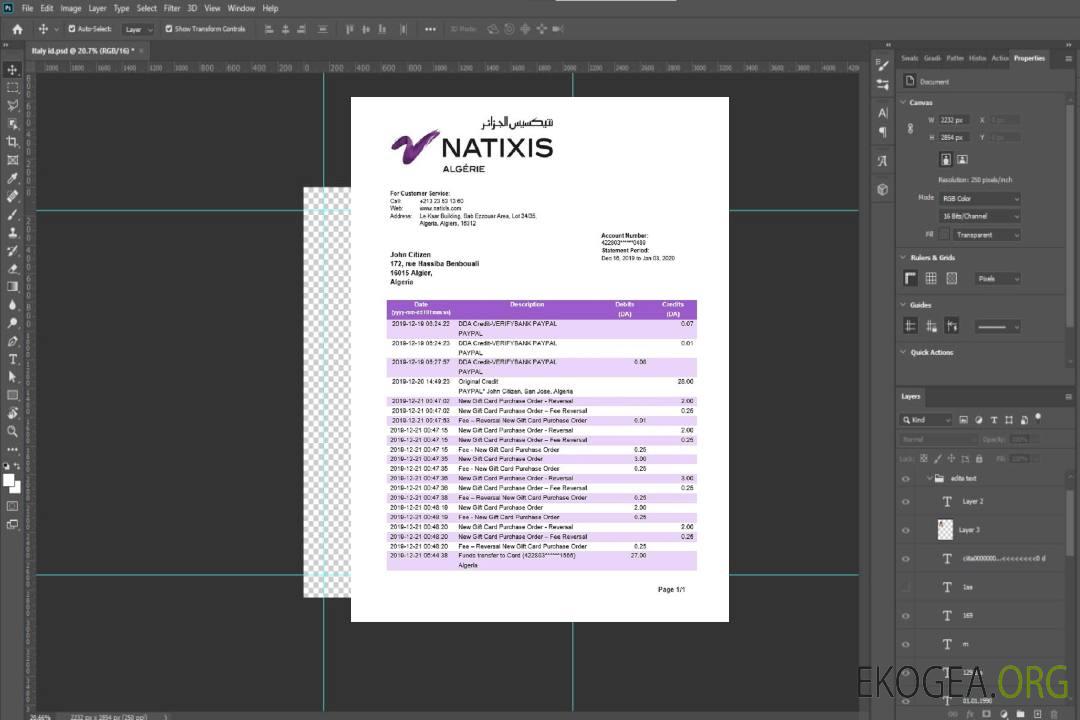 Algérie Relevé bancaire Natixis Algérie template Algérie Relevé bancaire Natixis Algérie template
